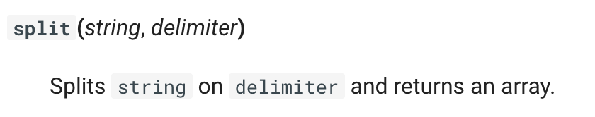 Presto Split Function