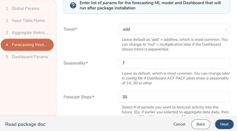 Forecasting Model Params Forecasting Model Params