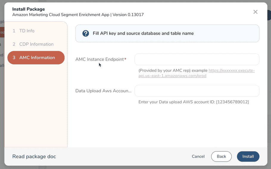 Configure AMC Info